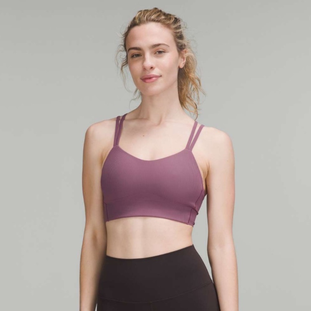 🍋Lululemon Like a Cloud Ribbed Longline Bra *Light Support, Vintage Plum